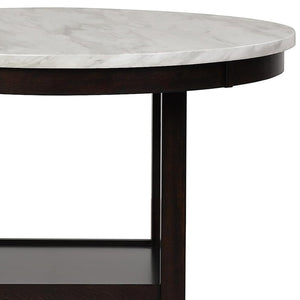New Classic Furniture Celeste 42" Faux Marble Round Table, & 4 Chair Set, Gray