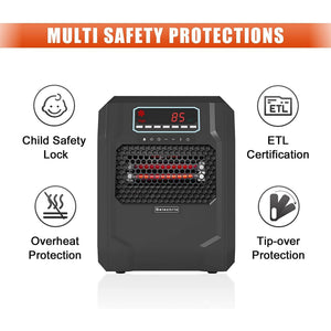 VOLTORB Portable Electric Space Heater w/Remote Control & Fan Only Mode, Black - TRAPSKI