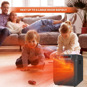 VOLTORB Portable Electric Space Heater w/Remote Control & Fan Only Mode, Black - TRAPSKI