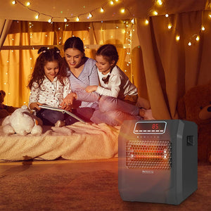 VOLTORB Portable Electric Space Heater w/Remote Control & Fan Only Mode, Black - TRAPSKI