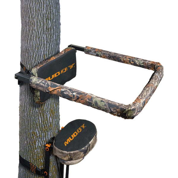 Muddy The Boss XL Hang On Hunting Tree Stand and Flip Up Shooting Rail Rest