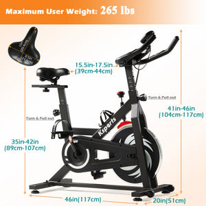 Ksports Home Wool Felt Resistance Exercise Stationary Workout Bike w/LCD Screen