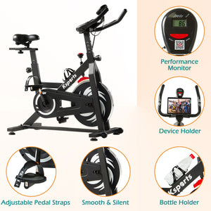 Ksports Home Wool Felt Resistance Exercise Stationary Workout Bike w/LCD Screen