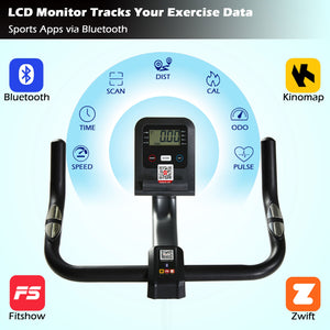 Ksports Home Magnetic Resistance Exercise Stationary Workout Bike w/ LCD Screen