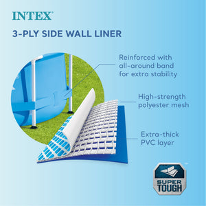 Intex 10ft x 30in Metal Frame Above Ground Pool & Intex Steel Frame Pool Ladder