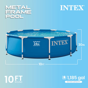 Intex Metal Frame Swimming Pool with Filter Pump and Pool Cleaning Kit (2 Pack)