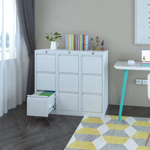 AOBABO 3 Drawer Vertical Metal File Cabinet with Lock for Home and Office, White