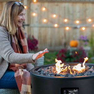Four Seasons Courtyard 50,000 BTU Round Outdoor Column Portable Gas Fire Pit