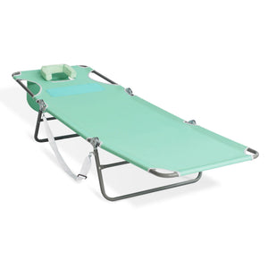 Ostrich Chaise Sunbathing Poolside Beach Chair with Recliner Lounge Chair, Teal - TRAPSKI