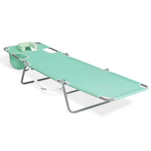 Ostrich Chaise Sunbathing Poolside Beach Chair with Recliner Lounge Chair, Teal - TRAPSKI