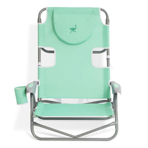 Ostrich On-Your-Back Outdoor Reclining Beach Lounge Pool Chair, Teal, 3 Pack