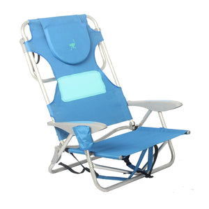 Ostrich Ladies Comfort Lounger Face Down Chair & On Your Back Beach Chair, Blue