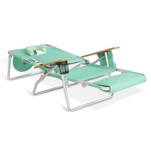 Ostrich Deluxe Padded 3-N-1 Outdoor Folding Reclining Beach Chair, Teal (4 Pack)