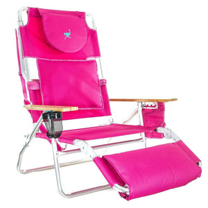 Ostrich Deluxe 3in1 Reclining Chair and Ladies Comfort On-Your-Back Beach Chair - TRAPSKI