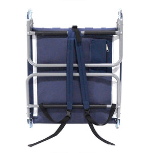 Ostrich Backpack Chaise Folding Lounge Chair w/Storage Bag, Navy Stripe (2 Pack)