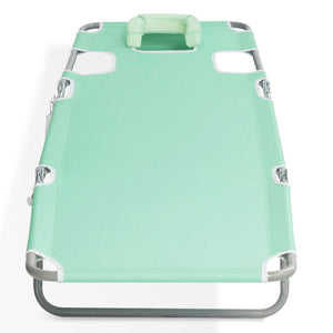 Ostrich Chaise Lounge Folding Sunbathing Recliner Beach Chair, Teal (4 Pack)