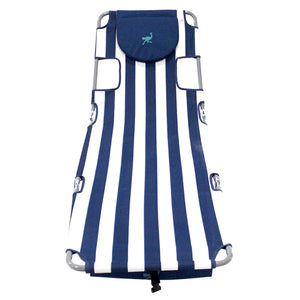 Ostrich Chaise Beach Chair & Backpack Chaise Poolside Lounge Chair, Navy Stripes