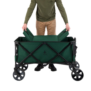 Woods Outdoor Collapsible Garden Utility Wagon Cart, Supports Up to 225lbs,Green