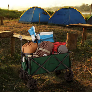 Woods Outdoor Collapsible Garden Utility Wagon Cart, Supports Up to 225lbs,Green