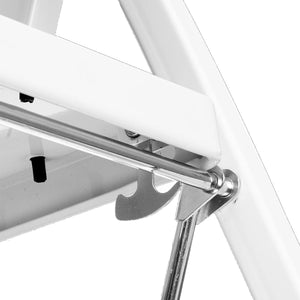 Delxo Alloy Steel Folding 4 Step Stool Portable Ladder with Hand Grip, White