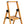 Delxo Aluminum Folding 3 Step Stool Stepladder w/Long Handrail, Woodgrain Finish
