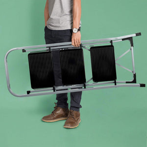 Delxo Non-Slip 3 Step Stool Folding Steel Wide Step Ladder with Hand Grip, Gray