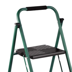 Delxo Non-Slip 3 Step Stool Folding Steel Wide Step Ladder with Hand Grip, Green
