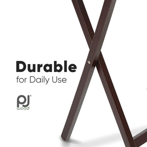 PJ Wood Portable Folding TV Snack Tray Table Desk Stand, Espresso (10 Pack) - TRAPSKI
