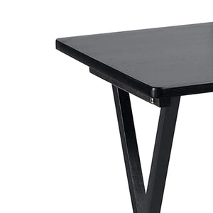 PJ Wood Folding TV Tray, Portable Wooden Table Set with Storage, Black, 6 Piece