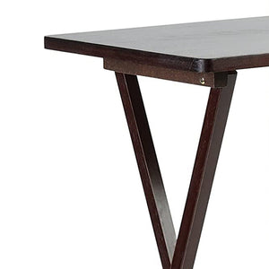 PJ Wood Portable Folding TV Snack Tray Table Desk Stand, Espresso (4 Piece Set) - TRAPSKI