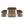 Walnut-Colored Rubber Wood Dining Set with Plastic Rattan