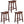 PJ Wood Classic Saddle Seat 24 Inch Kitchen Bar Counter Stool, Walnut (3 Pack)