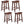 PJ Wood Classic Saddle Seat 24 Inch Kitchen Bar Counter Stool, Walnut (4 Pack)