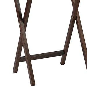 PJ Wood Folding TV Tray Tables with Compact Storage Rack, Walnut (10 Piece Set) - TRAPSKI