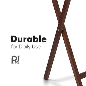 PJ Wood Portable Folding TV Snack Tray Table Desk Stand, Honey Oak (4 Pack)