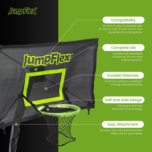 JumpFlex PROJAM Basketball Hoop and Net Attachment for JumpFlex HERO Trampolines