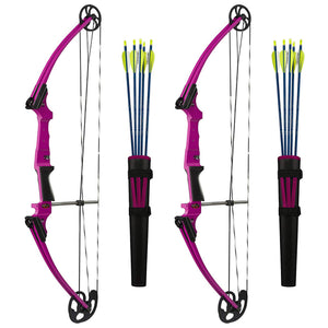 Genesis Archery Original Left Handed Compound Bow Archery Kit, Purple (2 Pack)
