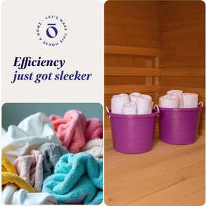 Homz 17 Gallon Indoor Outdoor Storage Bucket w/ Rope Handles, Orchid (2 Pack)