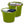 Homz 17 Gallon Indoor Outdoor Storage Bucket w/ Rope Handles, Bold Lime (2 Pack)