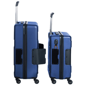 TACH V3 Connectable 2 Piece Hard Spinner Suitcase Luggage Set, Midnight Blue - TRAPSKI