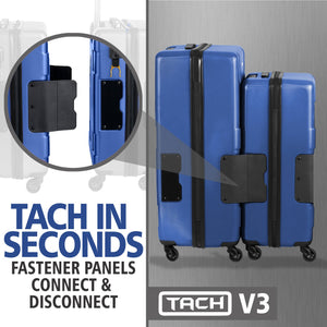 TACH V3 Connectable 2 Piece Hard Spinner Suitcase Luggage Set, Midnight Blue