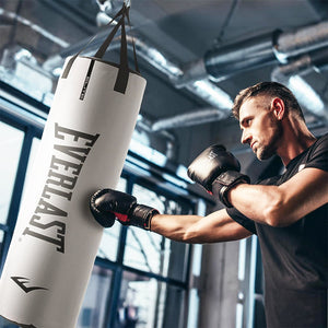 Everlast Elite 2 Nevatear 80lb Heavy Punching Bag w/Dual Hanging Strap, White - TRAPSKI