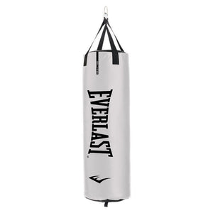 Everlast Elite 2 Nevatear 80lb Heavy Punching Bag w/Dual Hanging Strap, White - TRAPSKI