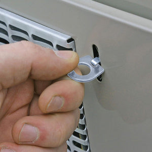 Camco Stainless Steel Bilingual Cam Lock for Water Heater Door Latch, Silver