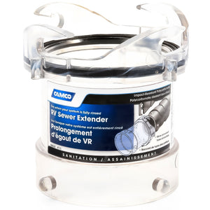 Camco 3.5" Non-Restrictive RV Sewer Hose Outlet Extender, Clear Plastic Adapter