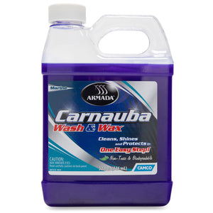 Camco Armada 32 fl oz Carnauba Wash and Wax Premium Liquid RV Boat Soap Wax