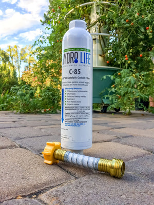 Camco Hydro Life Hydroponics C85 Inline Water Filter w/ Flexible Hose Protector