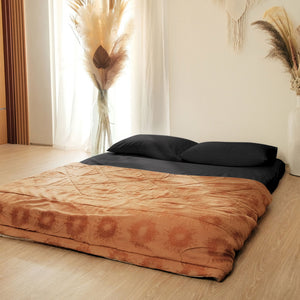 Native Nest Japanese Futon Floor Mattress, Foldable Shikibuton Bed, Twin, Black