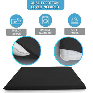 Native Nest Japanese Futon Floor Mattress, Foldable Shikibuton Bed, Queen, Black - TRAPSKI