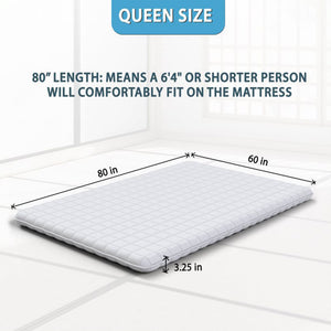 Native Nest Japanese Futon Floor Mattress, Foldable Shikibuton Bed, Queen, Black - TRAPSKI